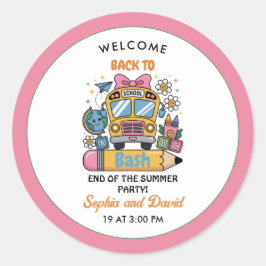 Pegatina Redonda School’s Back Bash! Editable End of Summer Party