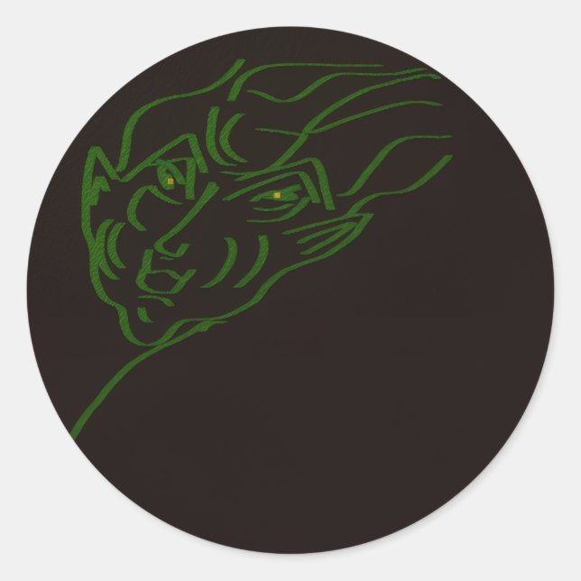 Pegatina Redonda Sci-fi Creature   (Anverso)