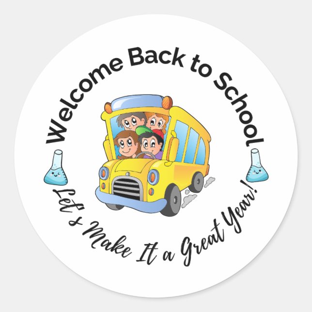 Pegatina Redonda Science Back to School sticker (Anverso)