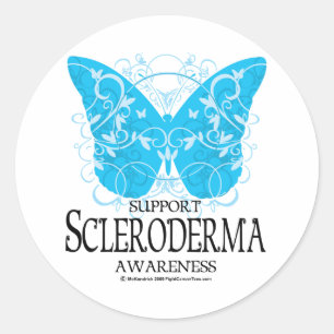 Pegatina Redonda Scleroderma Butterfly 2