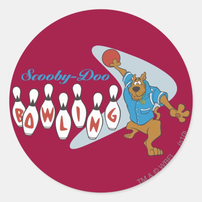 Pegatina Redonda Scooby-Doo Bowling (Anverso)