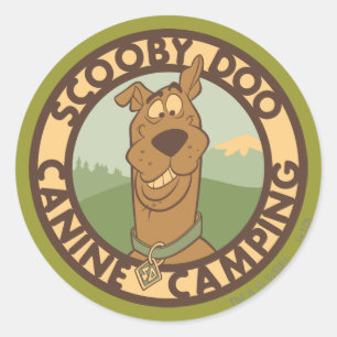 Pegatina Redonda Scooby-Doo "Camping canino"
