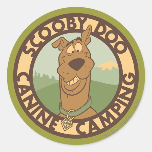 Pegatina Redonda Scooby-Doo "Camping canino" (Anverso)