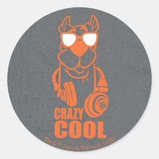 Pegatina Redonda Scooby-Doo "Crazy Cool" Headphone Graphic