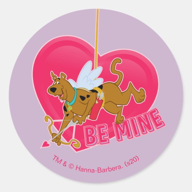 Pegatina Redonda Scooby-Doo Cupid - Sé mío (Anverso)