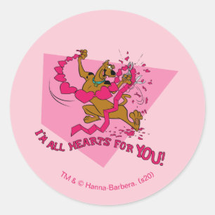 Pegatina Redonda Scooby-Doo - I'm All Hearts For You