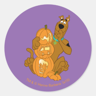 Pegatina Redonda Scooby-Doo   Jack-O-Lantern de Halloween