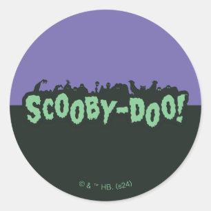 Pegatina Redonda ¡Scooby-Doo! Logotipo de silueta de monstruos