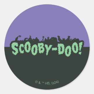 Pegatina Redonda ¡Scooby-Doo! Logotipo de silueta de monstruos
