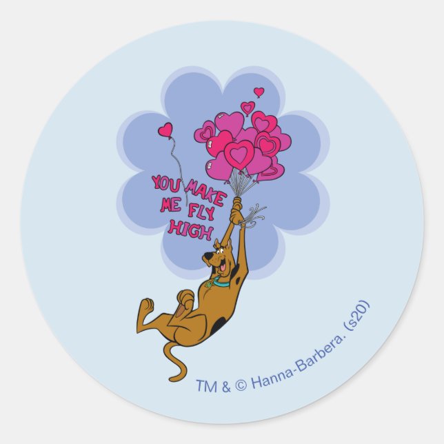 Pegatina Redonda Scooby-Doo - Me Haces volar alto (Anverso)