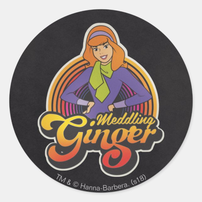 Pegatina Redonda Scooby-Doo | "Meddling Ginger" Daphne (Anverso)