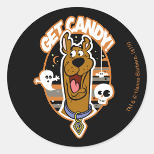 Pegatina Redonda Scooby-Doo   Obtener Candy!