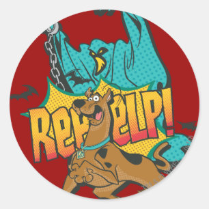 Pegatina Redonda Scooby Doo "¡Reeeelp!"
