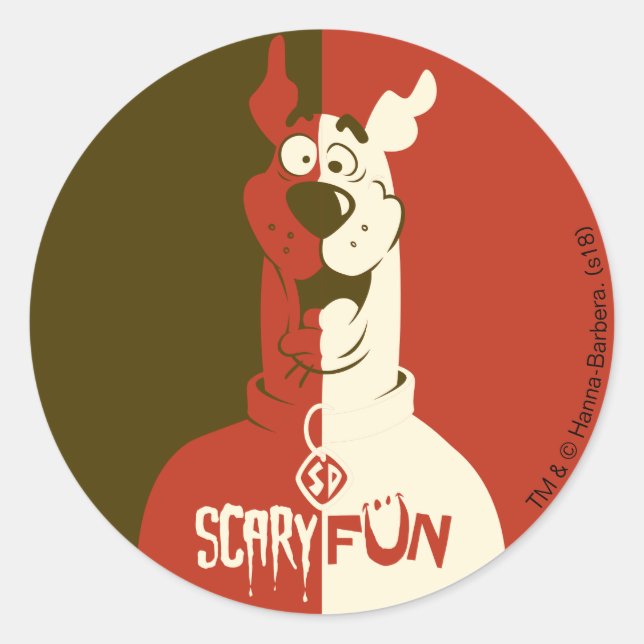 Pegatina Redonda Scooby-Doo "Scary Fun" (Anverso)