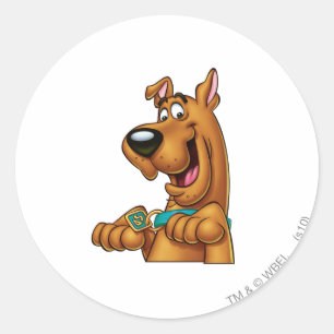 Pegatina Redonda Scooby-Doo se levanta