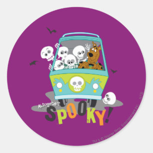 Pegatina Redonda Scooby-Doo Spooky Mystery Machine
