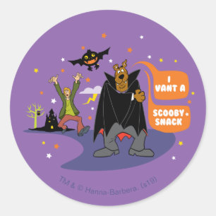 Pegatina Redonda Scooby-Doo   Vant a Scooby Snack