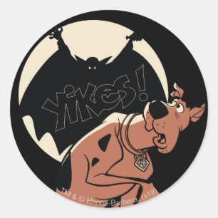 Pegatina Redonda Scooby-Doo "Yikes!" Vampire Shadow