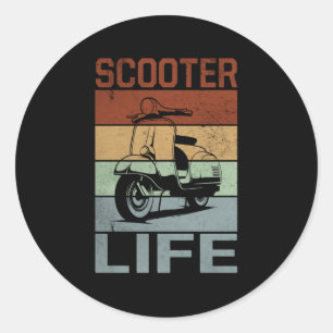 Pegatina Redonda Scoot Life Scooter Moped