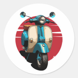 Pegatina Redonda Scooter