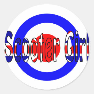 Pegatina Redonda Scooter Chica Mod target