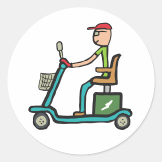 Pegatina Redonda Scooter de movilidad