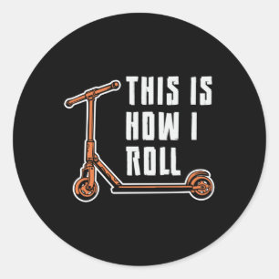 Pegatina Redonda Scooter Driver Así Es Como Giro Stunt Vintage