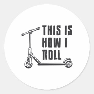 Pegatina Redonda Scooter Driver Así Es Como Me Dejo Gracioso