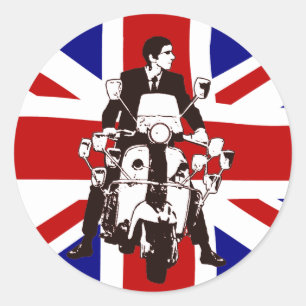 Pegatina Redonda Scooter Rider UJ 2