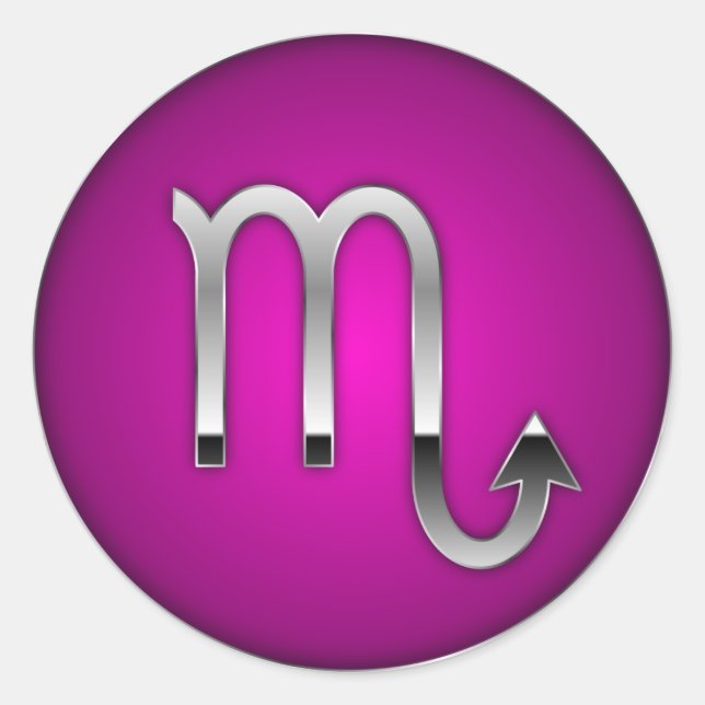 Pegatina Redonda Scorpio - Símbolo zodiaco (Anverso)