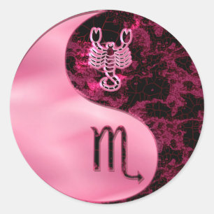 Pegatina Redonda Scorpio Yin Yang