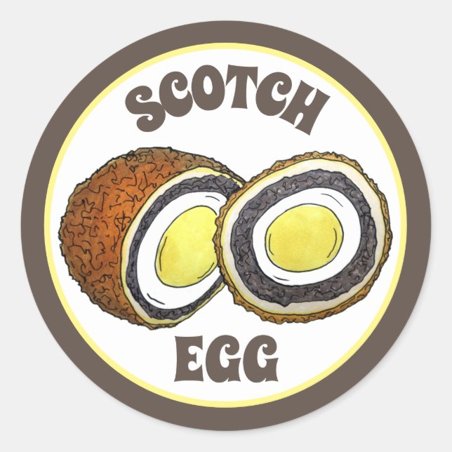 Pegatina Redonda Scotch casero Eggs Reino Unido Comida británica pa (Anverso)