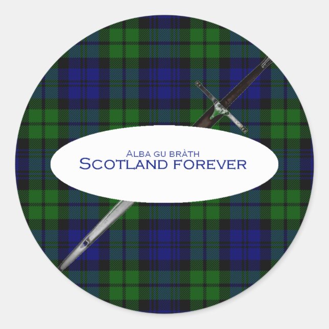 Pegatina Redonda Scotland Forever Alba gu bràth (Anverso)