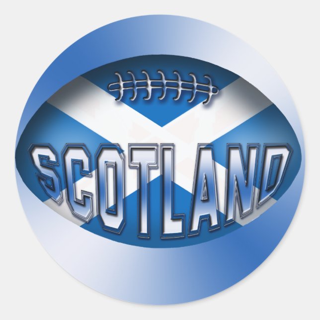 Pegatina Redonda Scotland Rugby Ball (Anverso)