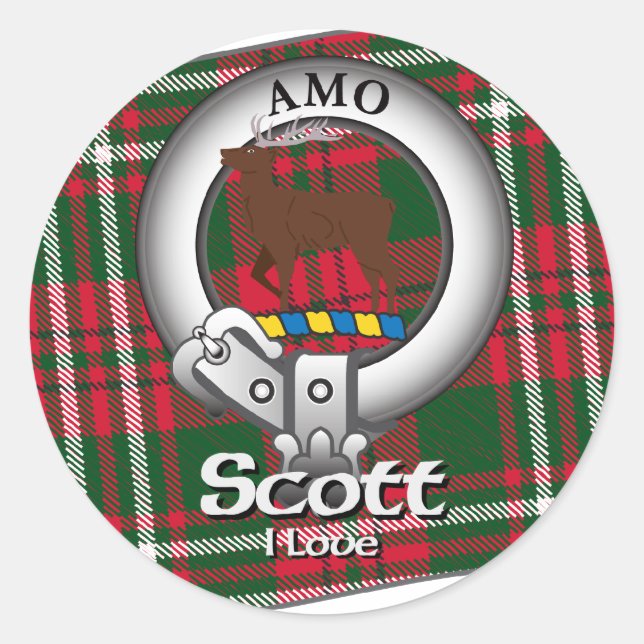 Pegatina Redonda Scott Clan (Anverso)