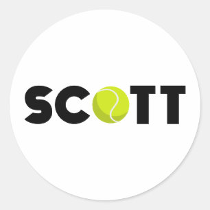 Pegatina Redonda Scott Tennis