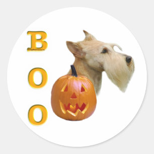 Pegatina Redonda Scottish Terrier (trigo) Boo