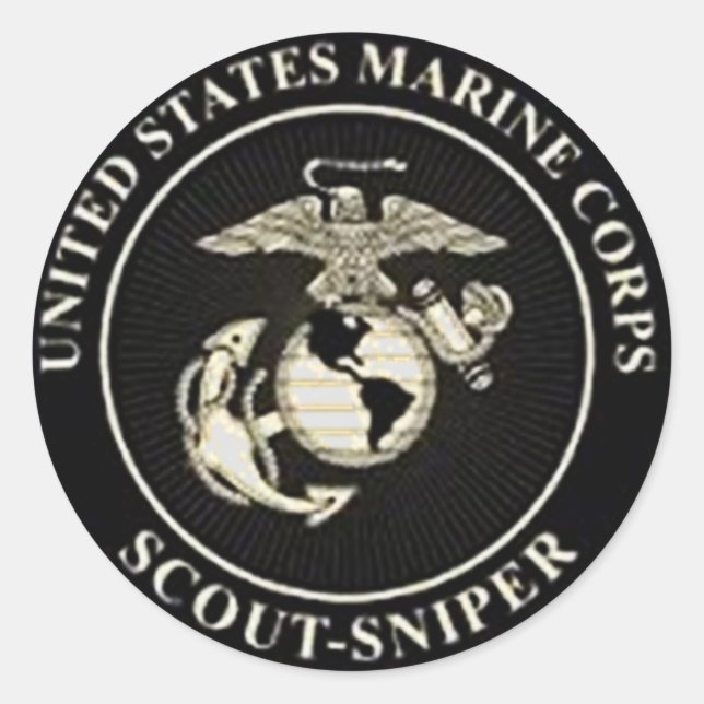 PEGATINA REDONDA SCOUT SNIPER (Anverso)