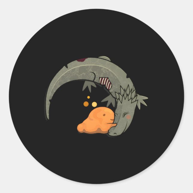 Pegatina Redonda Scp-999 Scp-682 Tickle Monster Difícil De Destruir (Anverso)