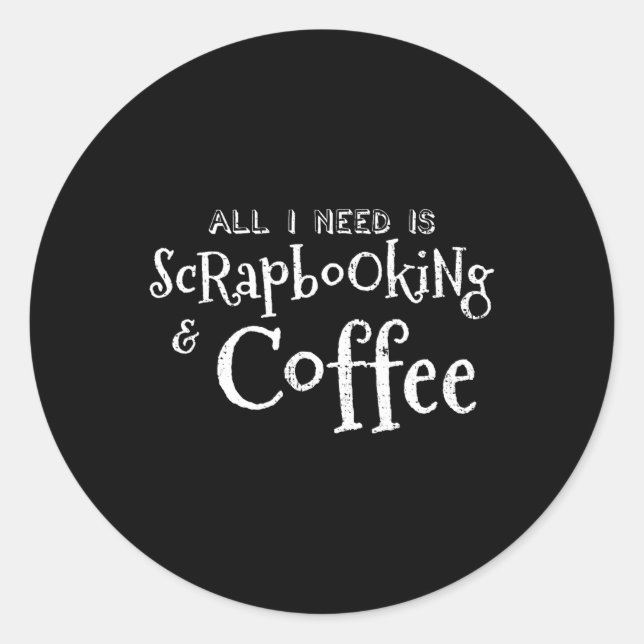 Pegatina Redonda Scrapbooking Coffee Vintage (Anverso)