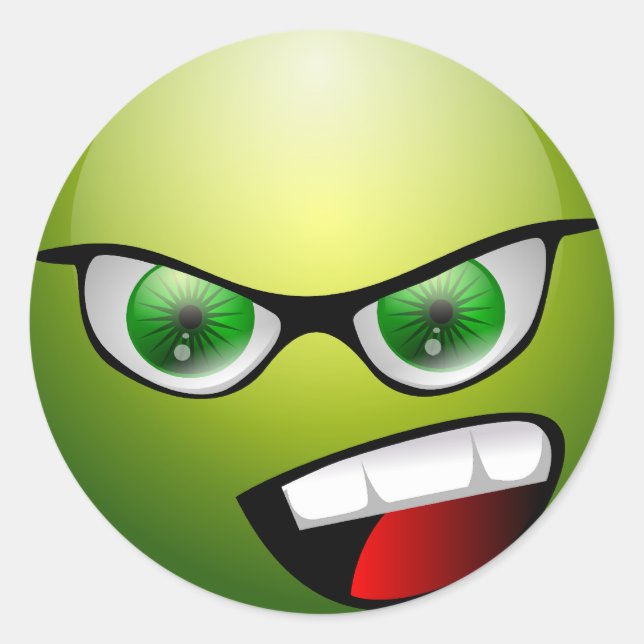 Pegatina Redonda Screamin' Green Meanie (Anverso)