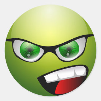 Pegatina Redonda Screamin' Green Meanie