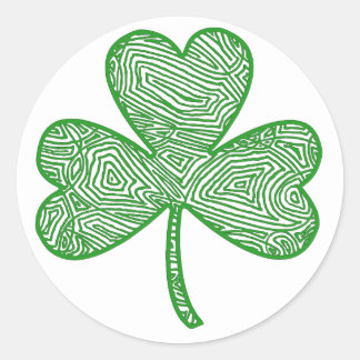 Pegatina Redonda Scribbleprint Clover