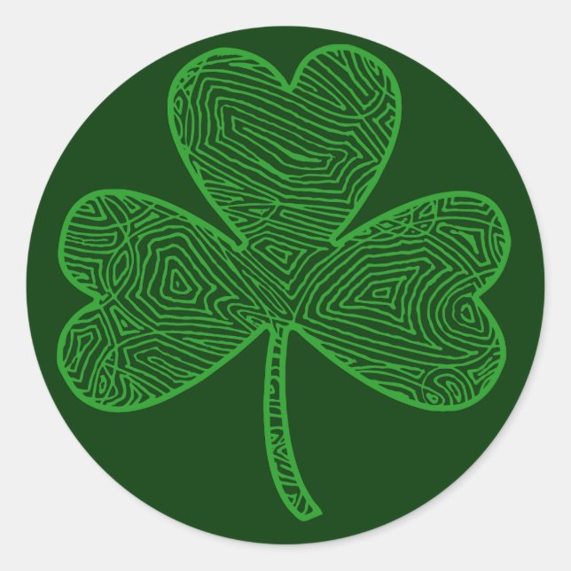 Pegatina Redonda Scribbleprint Clover (Anverso)