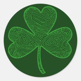 Pegatina Redonda Scribbleprint Clover