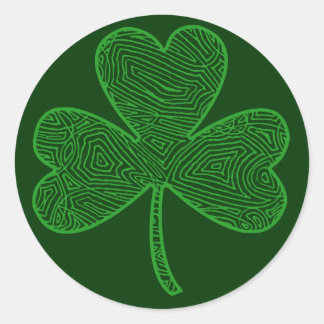 Pegatina Redonda Scribbleprint Clover