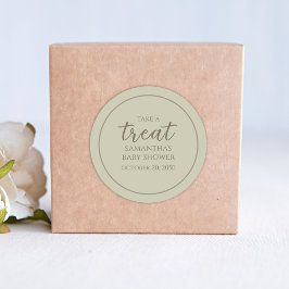 Pegatina Redonda Script de caligrafía de corte de Baby Shower géner