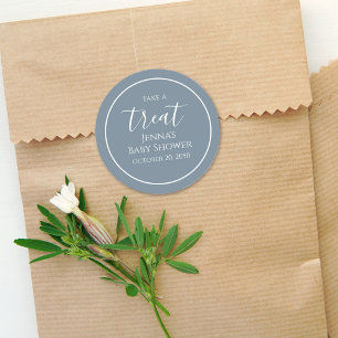 Pegatina Redonda Script de caligrafía Minimalista de Baby Shower az
