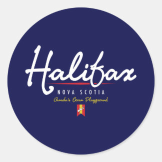 Pegatina Redonda Script de Halifax
