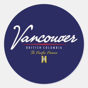 Pegatina Redonda Script de Vancouver